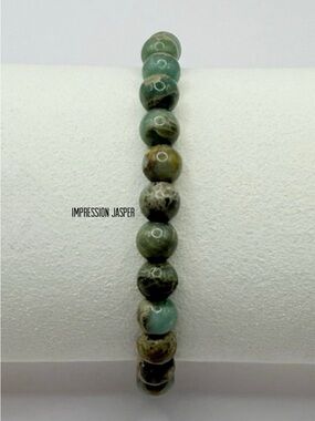 Calming Emotional Healing Impression Jasper Semi-Precious Bead Bracelet